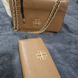 Tory Burch  Brown Purse And Wallet 