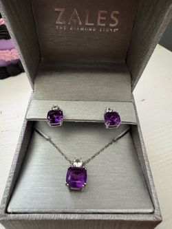 Amethyst earring and necklace set