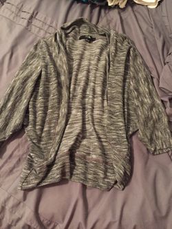 Gray cardigan sweater
