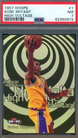 1997-98  Hoops High Voltage #1 Kobe Bryant Lakers HOF PSA 7 NM