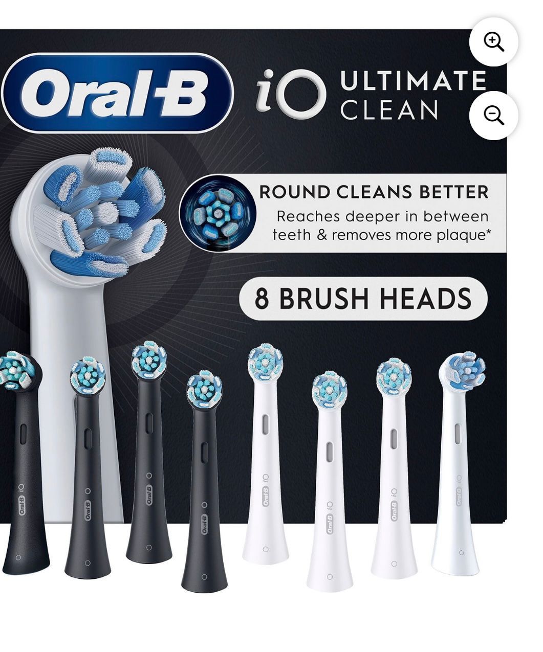 Oral-B iO Series Electric Toothbrush Replacement Brush Heads, Ultimate Clean, 8 Pack