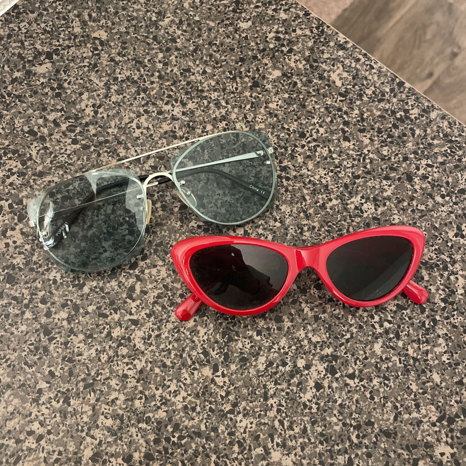 Fun Navy Blue And Red Sunglasses