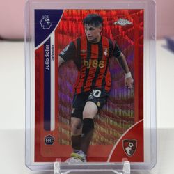 2025-26 Topps Chrome Premier League Julio Soler Rookie Red Refractor /5 #5
