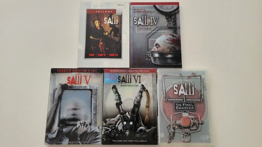 Saw 1, 2, 3, 4, 5, 6 & 7 (DVD) Horror Movie Collection! Near Mint Cond! Jigsaw, Tobin Bell!