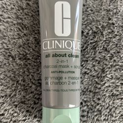 NEW CLINIQUE ALL ABOUT CLEAN 2 IN 1 CHARCOAL MASK + SCRUB $12!