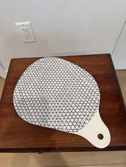 B+B Bread + Butter Ancient Porcelain Serving Board 12.5" Black White Geometric