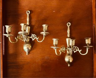 Vintage Wall Candlesticks. Brass