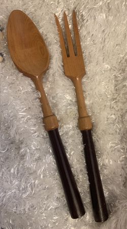Wood Salad Fork and Spoon Set / or Simply Kitchen Decor