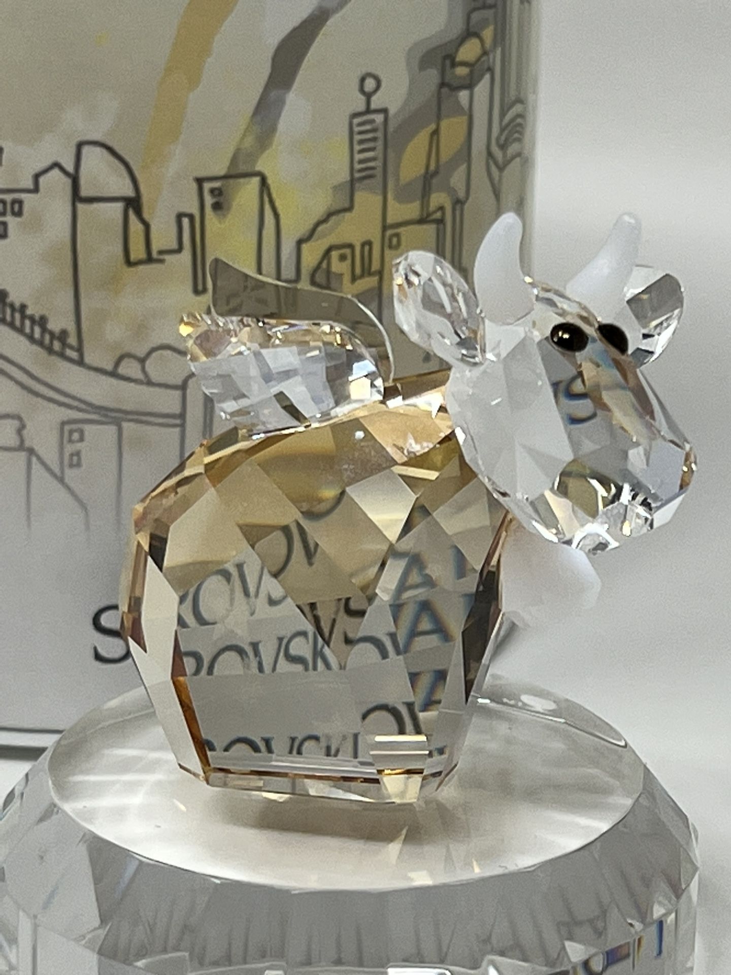 Swarovski Crystal Lovlots 2012 Angel Mo Cow LE Figurine - www