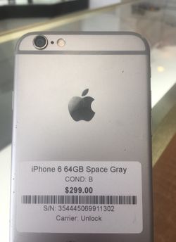 iPhone 6 64GB Space Gray Unlock for all carriers