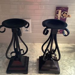 Two Kohls  Metal Pillar/ Candle Holder 