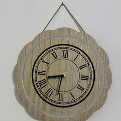 Handmade wooden illuminated wall clock