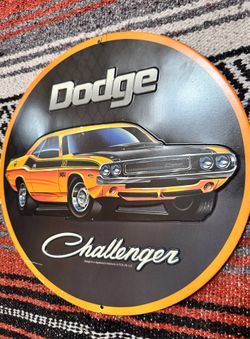 Dodge Challenger metal wall sign