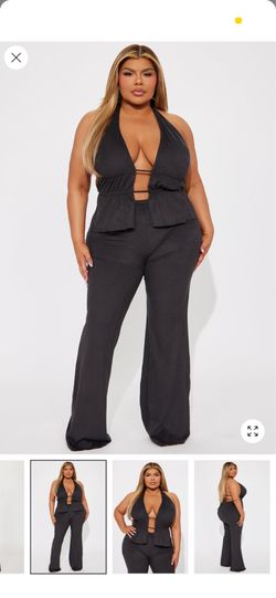Black suede set plus size