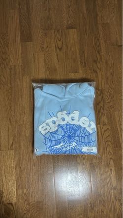 Sp5der Hoodie Baby Blue Size L