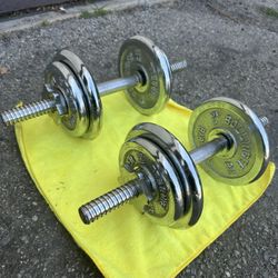 Adjustable Weights [Four 5lbs Plates, Four 3lbs Plates, And Two Bars]