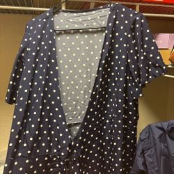 Navy blue polka dot dress