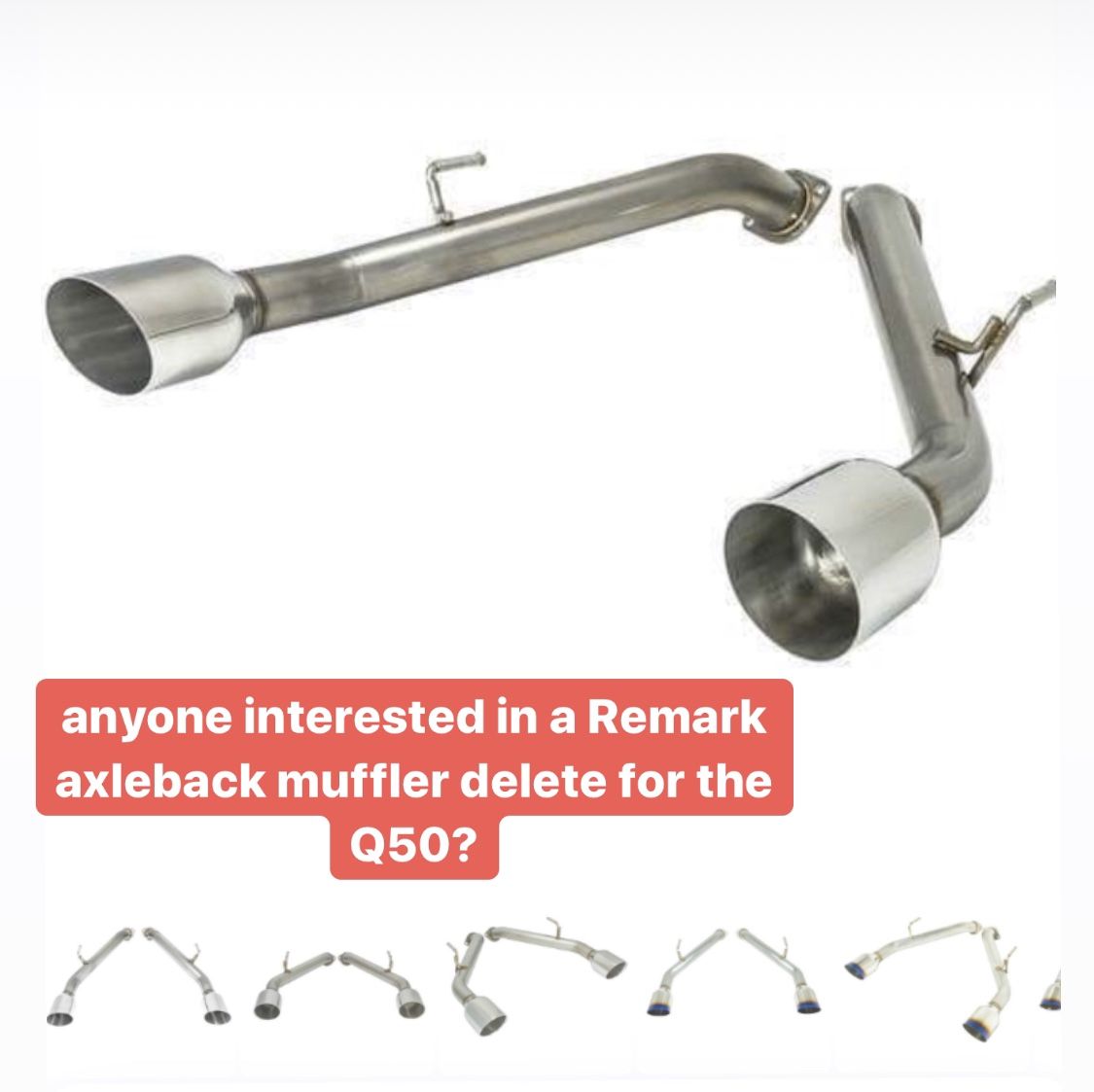 Remark Axleback Muffler Delete Infiniti Q50 3.0t