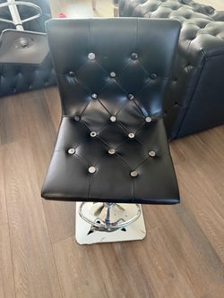 Black Tufted Salon Styling Chair/Bar Chair