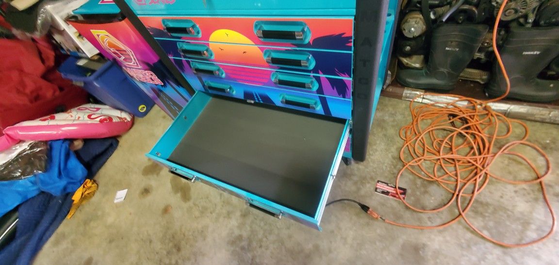 Matco 80s Series Toolbox And Mini Fridge Plus Boombox