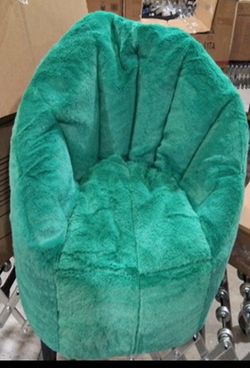Teal Faux Fur Accent Chair