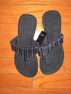 Mixit Black Embellished Thong Sandals