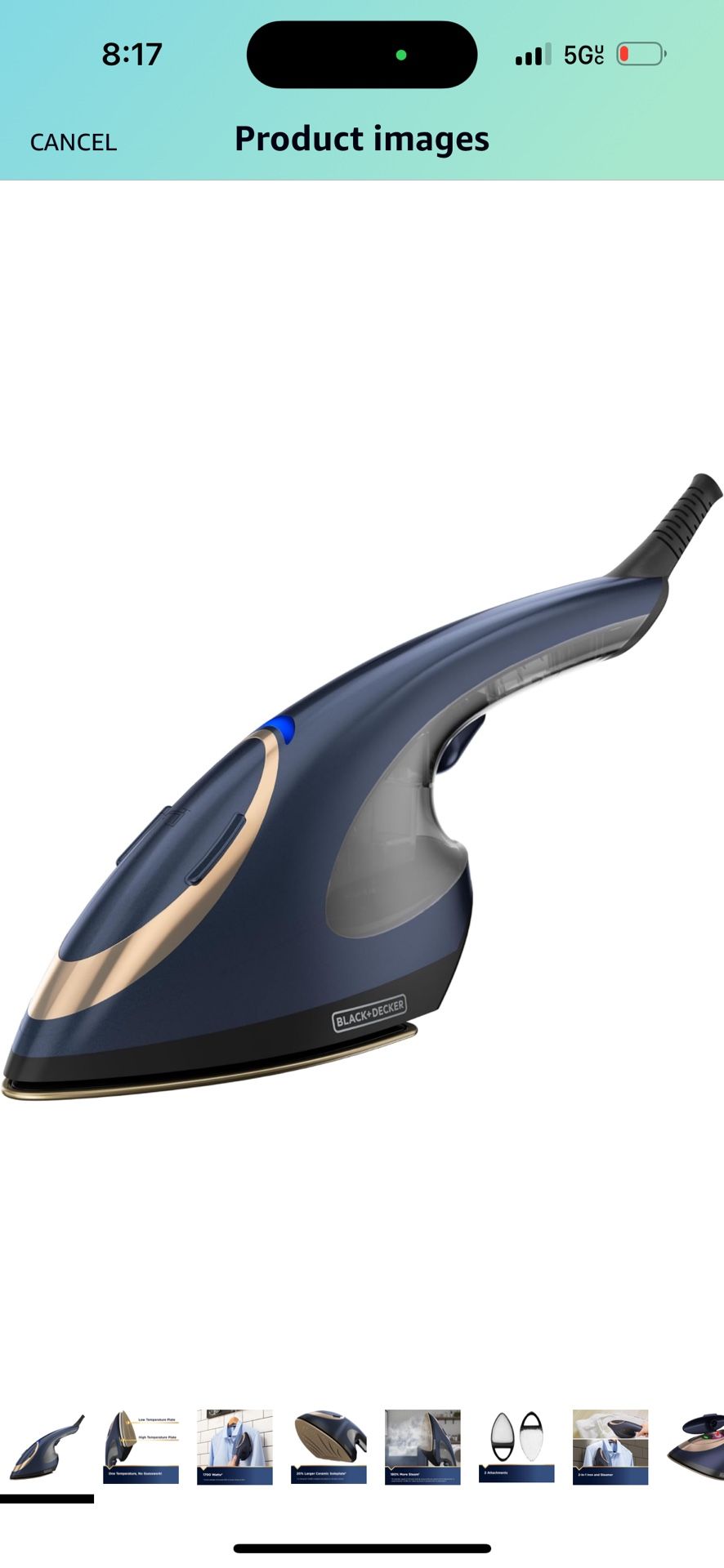 Press & Steam 2-in-1 Iron and Steamer, 180% More Steam & One Temperature Technology, Ceramic Soleplate, Safe on All Fabric Types