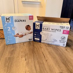 Diapers size 2 and wipes