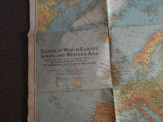 Theater Of War Map Of Europe And Africa From 1942
