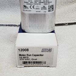 Mars Motor Run Capacitor 10 MFD, Oval 370VAC, 12008 BRAND NEW GENUINE