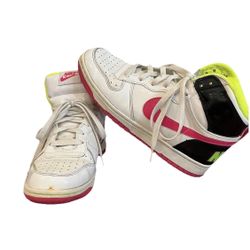 NIKE Sneakers Shoes Dunk High Top White Size 7Y 344578-100 2009 Kid Youth