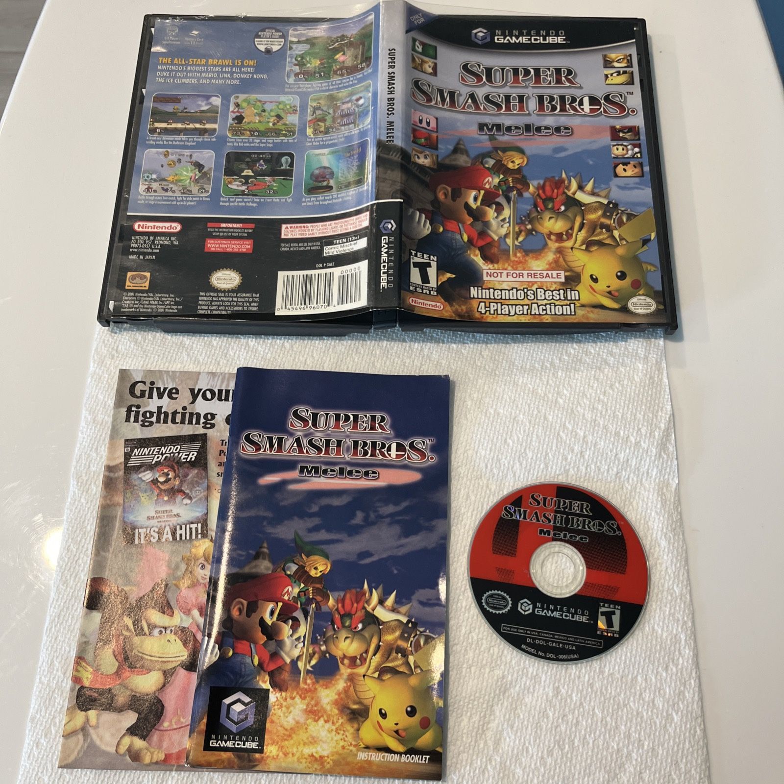 Super Smash Bros Melee (Nintendo GameCube, 2001) Complete CIB w/ Manual