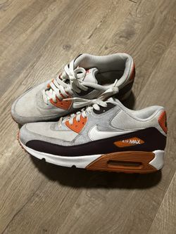 Nike Air Max 90 (White/Orange/Burgundy) - Size 9.5