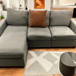 Reversible Gray Sectional Sofa – Gently Used