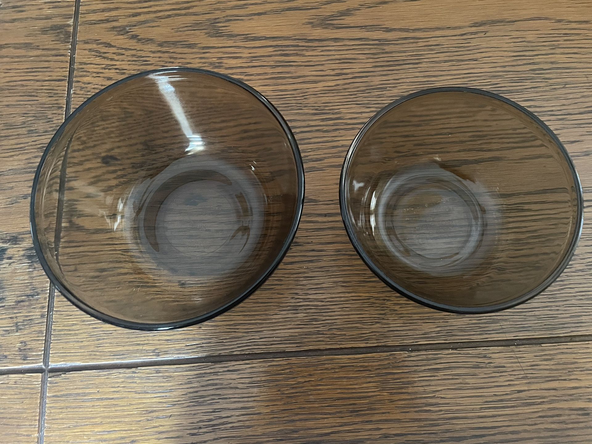 Anchor Hocking Set Of 2 Mixing Bowls Brown Glass