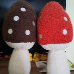 Mushroom Plush Decor - Set of 2