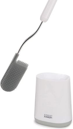 Joseph Joseph Flex Lite Silicone Toilet Brush with Slimline Holder,1 Grey/White