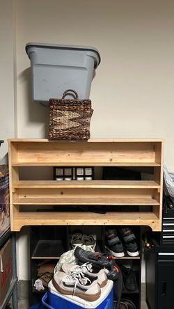 Wooden Shoe Rack Shelf Unit