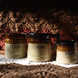 Vintage Stoneware Measuring Cups