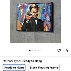 FENIN The Great Gatsby Poster Leonardo Di Caprio Movie Painting Hand Made Posters Canvas Print Wall Art Home Decor (Ready to Hang, 45"x30")
