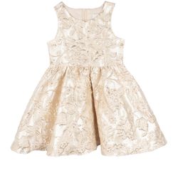 Gold/Champagne Brocade Toddler dress 2t