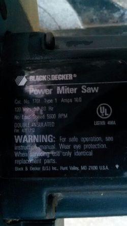 Black & Decker 1701 Miter Saw (Type 1) Parts and Accessories at  PartsWarehouse