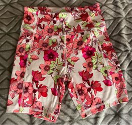 Floral High-Waist Biker Shorts