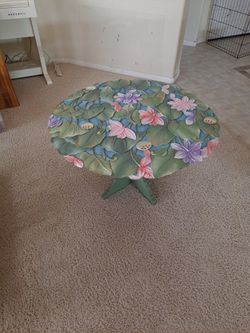 Vintage hand carved & painted table