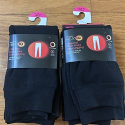 NWT Primark HeatIQ girls thermal plush lined cozy leggings 2 pack size 11/12 yrs