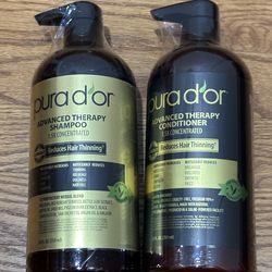 Pura d'or Advanced Therapy Anti-Hair Thinning Shampoo and Conditioner