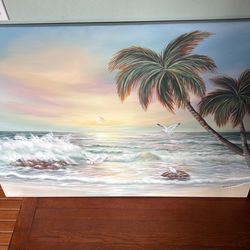 Oil on canvas original painting Park