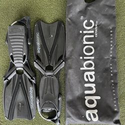 Beuchat Aquabionic Warp 1 Adjustable Open Heel Diving Fins  Black