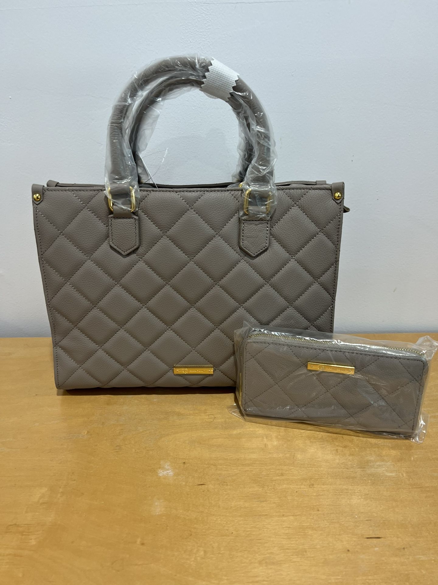 Joy Mangano Leather Quilted Tote.