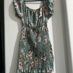 Torquise/Greenish Floral  Dress 